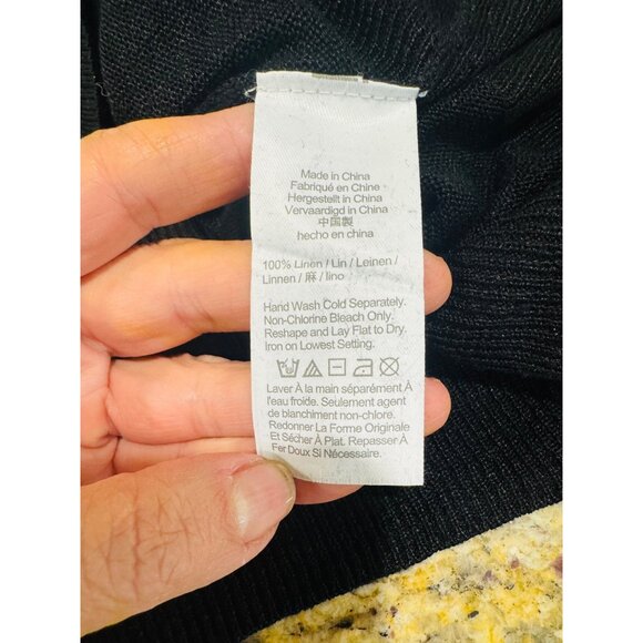 J.Crew 100% Linen Asymmetrical Linen Long Sleeve Lightweight Open Knit Sweater S - Picture 7 of 8